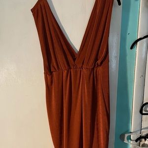 Deep plunge V neck dress, Orange FASHIONNOVA